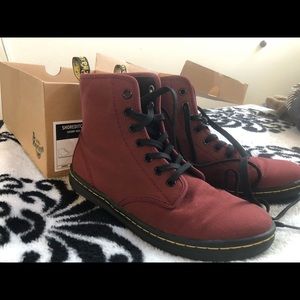 Women’s “Cherry Red” Canvas Dr. Martens 🍄